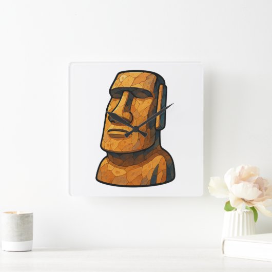 馬追石像 スクエア壁時計 (ホーム)