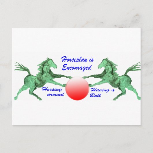 馬遊びが奨励される ポストカード (正面)