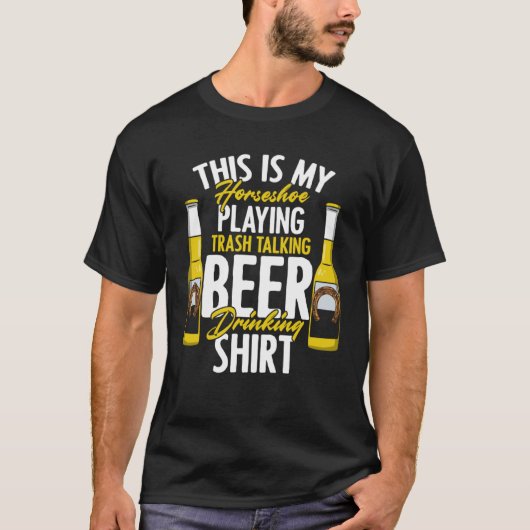 馬遊靴のビール皮肉な馬に乗る Tシャツ (正面)