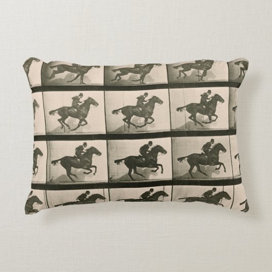 馬運動ヴィンテージ撮影 アクセントクッション (正面)