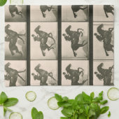 馬運動ヴィンテージ撮影 キッチンタオル (折り畳み)