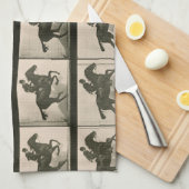 馬運動ヴィンテージ撮影 キッチンタオル (四つ折り)