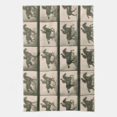 馬運動ヴィンテージ撮影 キッチンタオル (縦)