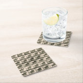 馬運動ヴィンテージ撮影 スクエアペーパーコースター (インサイチュ)