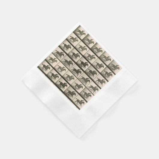 馬運動ヴィンテージ撮影 縁ありカクテルナプキン (角)