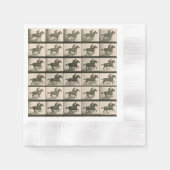 馬運動ヴィンテージ撮影 縁ありカクテルナプキン (正面)