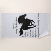 馬運知恵動物ビーチタオル ビーチタオル (正面)