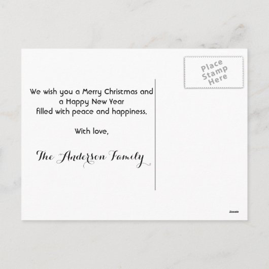 馬雪のメリークリスマス星空のナイトファーム シーズンポストカード (裏面)