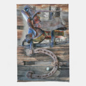 馬鞍馬蹄西素朴線 キッチンタオル (縦)