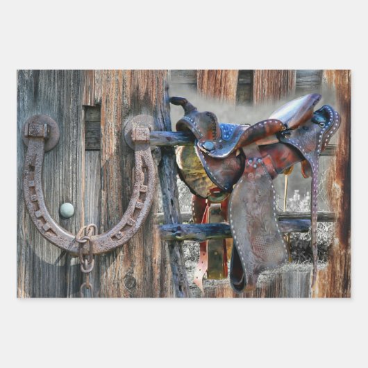 馬鞍馬蹄西素朴線 ラッピングペーパーシート (正面)