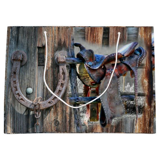 馬鞍馬蹄西素朴線 ラージペーパーバッグ (正面)