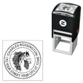 馬頭とバラリーススケッチ名住所 セルフインキングスタンプ (インサイチュ)