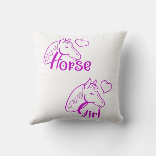 馬頭と紫の馬の女の子フォント クッション (裏面)