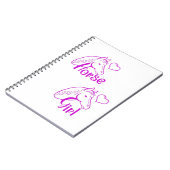 馬頭と紫の馬の女の子フォント ノートブック (左側)