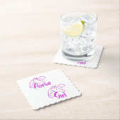 馬頭と紫の馬の女の子フォント ペーパーコースター (インサイチュ)