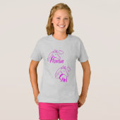 馬頭と紫の馬の女の子フォント Tシャツ (正面フル)