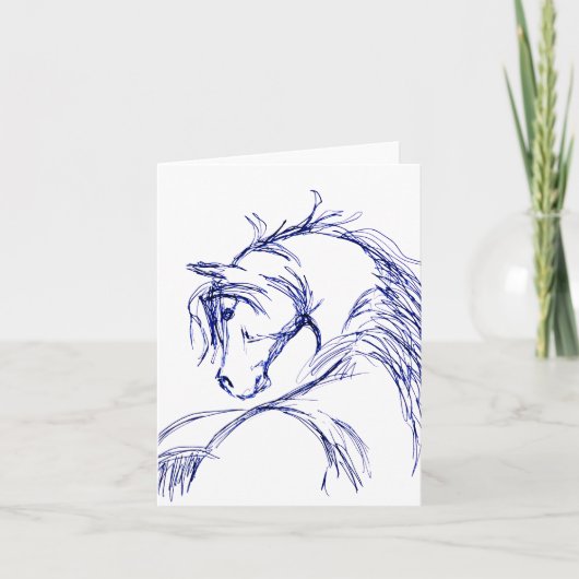 馬頭アートスケッチ カード (正面)