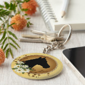 馬頭シルエット キーホルダー (側面)