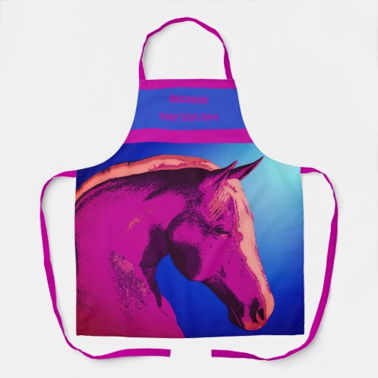 馬頭抽象芸術の色パーソナライズされた エプロン (正面)