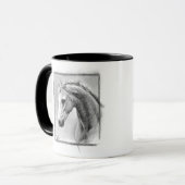馬頭木炭スケッチウマ科の術 コーヒーマグカップ (正面左)