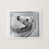 馬頭炭スケッチウマ科の芸術 ジグソーパズル (横)