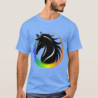 馬頭色の輪おもしろい Tシャツ
