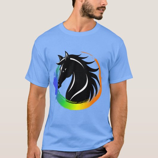 馬頭色の輪おもしろい Tシャツ (正面)