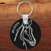 馬頭輪郭スケッチスケッチ キーホルダー (正面)