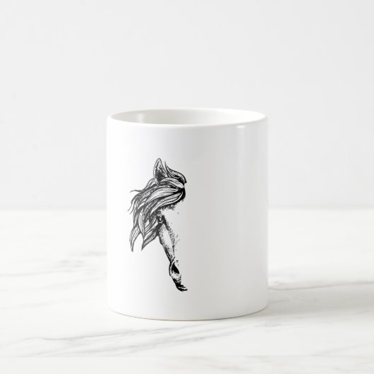 馬頭馬蹄乗馬ことわざギフト コーヒーマグカップ (中央)