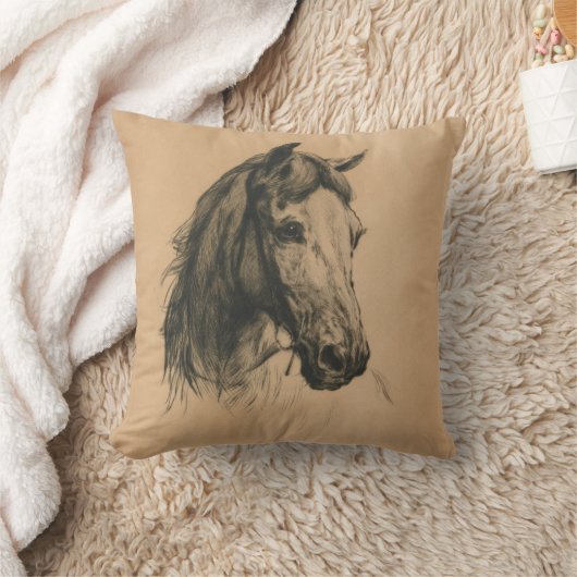 馬頭（Heywood Hardy著） クッション (ブランケット)