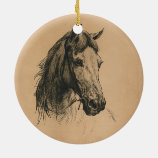 馬頭(Heywood Hardy著) セラミックオーナメント (裏面)