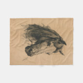 馬頭（Heywood Hardy著） フリースブランケット (正面(横))