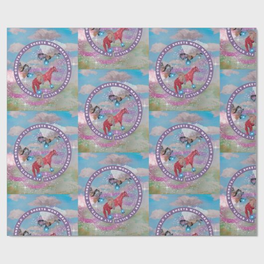 馬飛んでいる ラッピングペーパー (フラット)