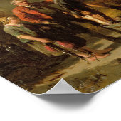 馬食べ物を与えが厩舎に居る ポスター (角)