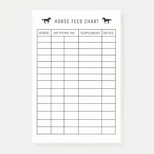 馬食べ物を与え図食べ物を与え馬厩舎の計画 ポストイット (正面)