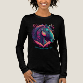 馬鮮やか馬カラフルデザイン トライブレンドTシャツ
