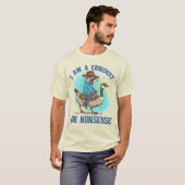 馬鹿げたことを伝える媒体 Funny Cowboy Raccoon Tシャツ (正面フル)