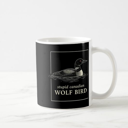 馬鹿げたカナダの狼の鳥の面白いアオガモ狩猟のミーム コーヒーマグカップ (右)