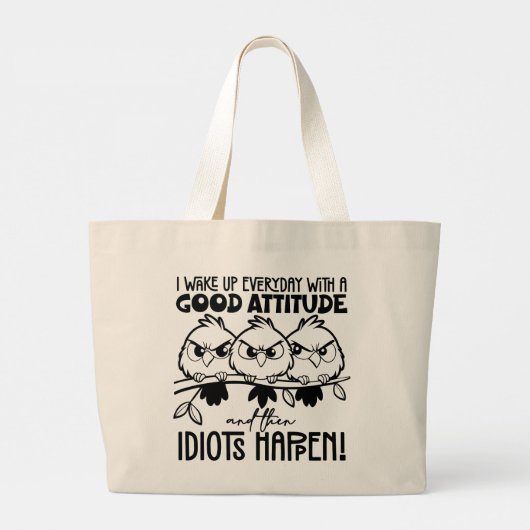 馬鹿なことが起こるユーモアのある鳥の名言ギフト ラージトートバッグ (裏面)