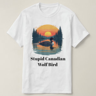 馬鹿なカナダオオカミ鳥面白いアオガモのユーモア Tシャツ