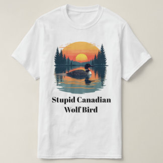 馬鹿なカナダオオカミ鳥面白いアオガモのユーモア Tシャツ