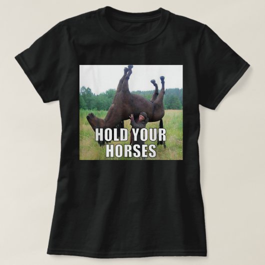 馬鹿にしないで 馬 おもしろ ミーム Tシャツ (デザイン正面)