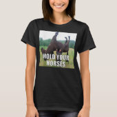馬鹿にしないで 馬 おもしろ ミーム Tシャツ (正面)