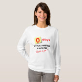 馬鹿に出会わない日数:0日 Tシャツ (正面フル)