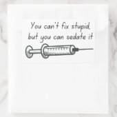 馬鹿は直せないがステッキで洗え 長方形シール (バッグ)