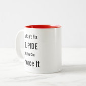 「馬鹿は直せないが、離婚しても良い」マグ ツートーンマグカップ (正面左)