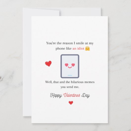 馬鹿みたいに笑ってるバレンタインカード 招待状 (正面)