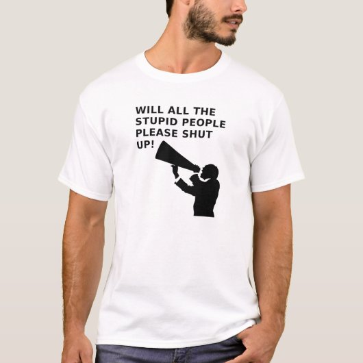 馬鹿を黙らせろ おもしろTシャツ Tシャツ (正面)