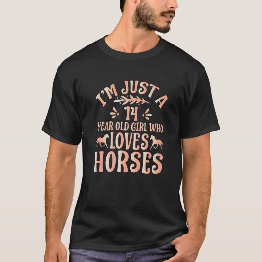 馬14歳の女の子でハースを愛してる Tシャツ (正面)