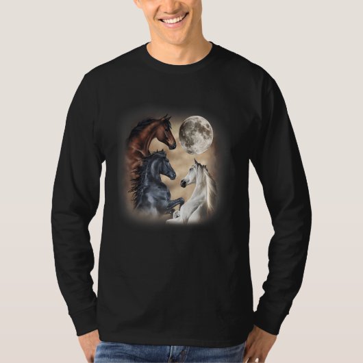 馬3馬の月3ウルフ Tシャツ (正面)